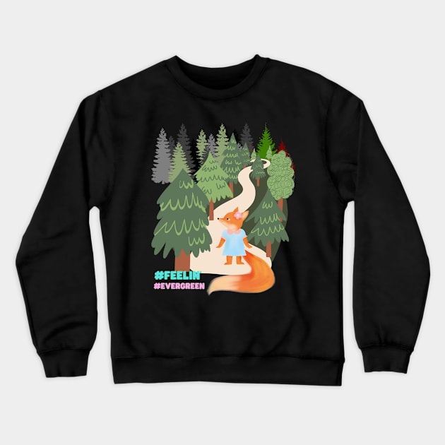 Fox in the Evergreen Forest Crewneck Sweatshirt by MagicTrick